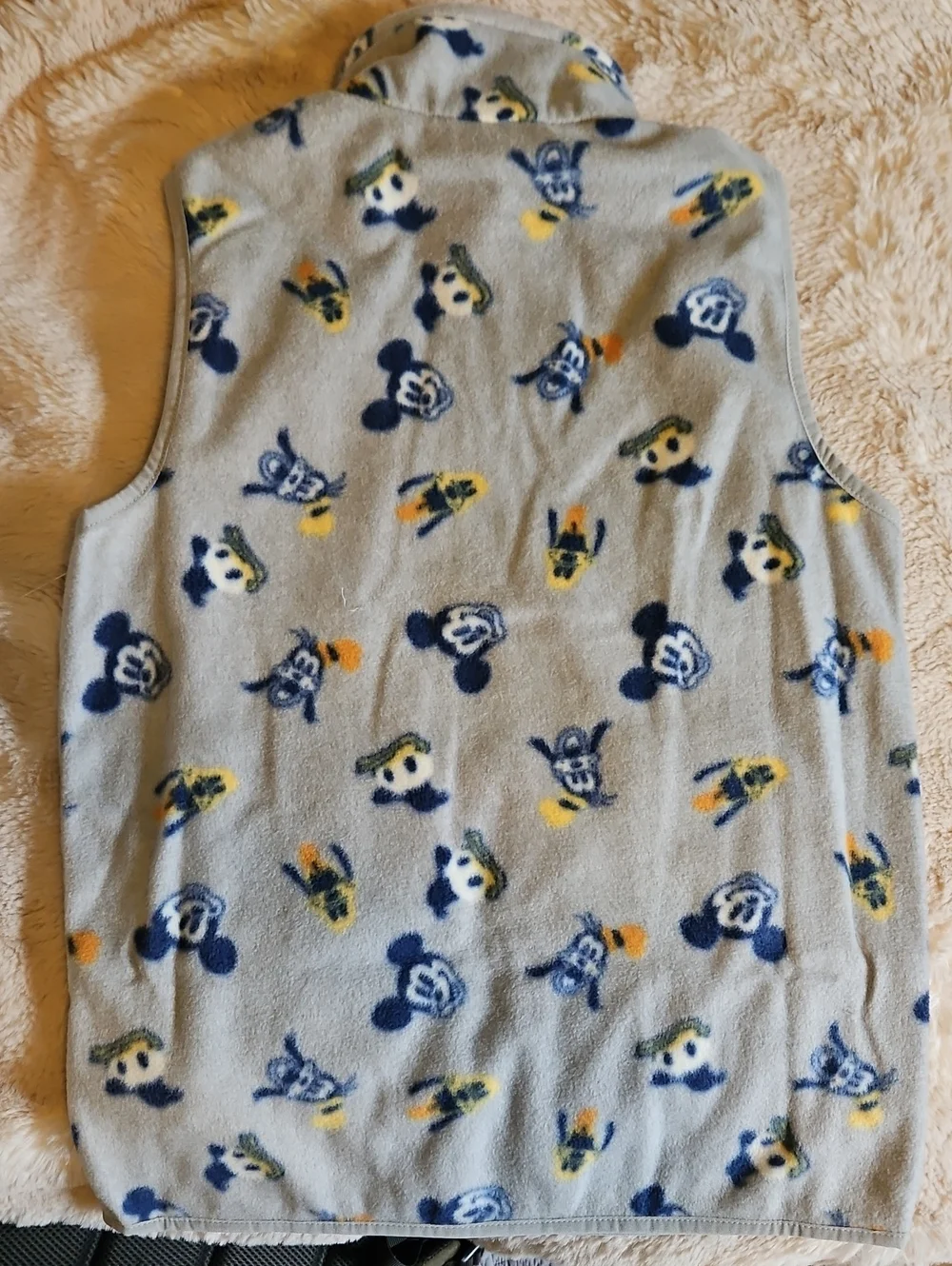 Kids' Disney Grey Fleece Vest with Disney Character Print